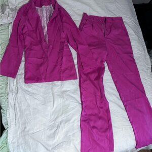 Women's Pink Blazer and Pants Set